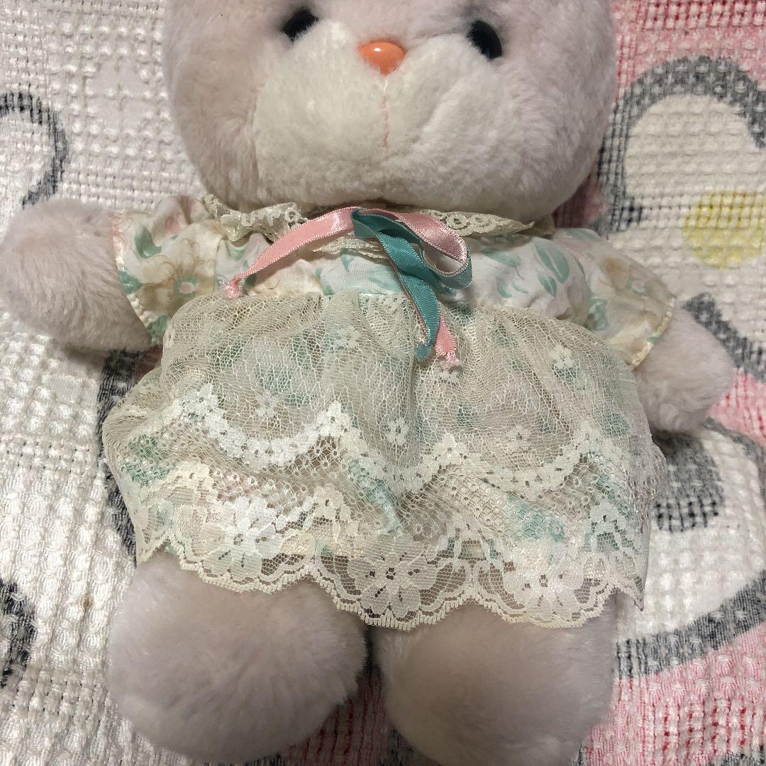 昭和レトロ　吉徳　うさぎ　薄いピンク色　ぬいぐるみ　中古品