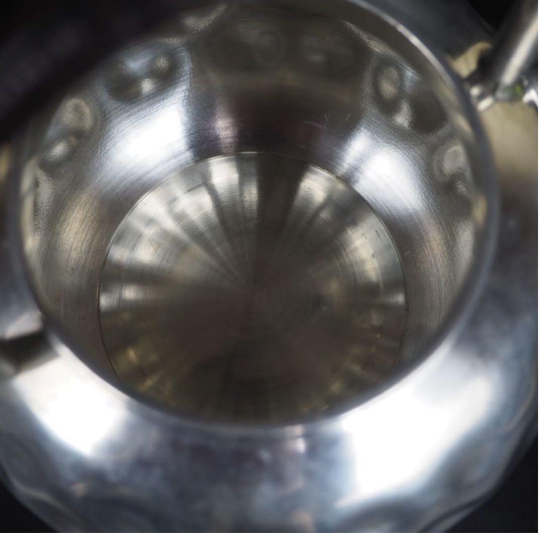 送料無料　明治～大正　錫製湯沸　『躍』在銘　共箱　茶道具