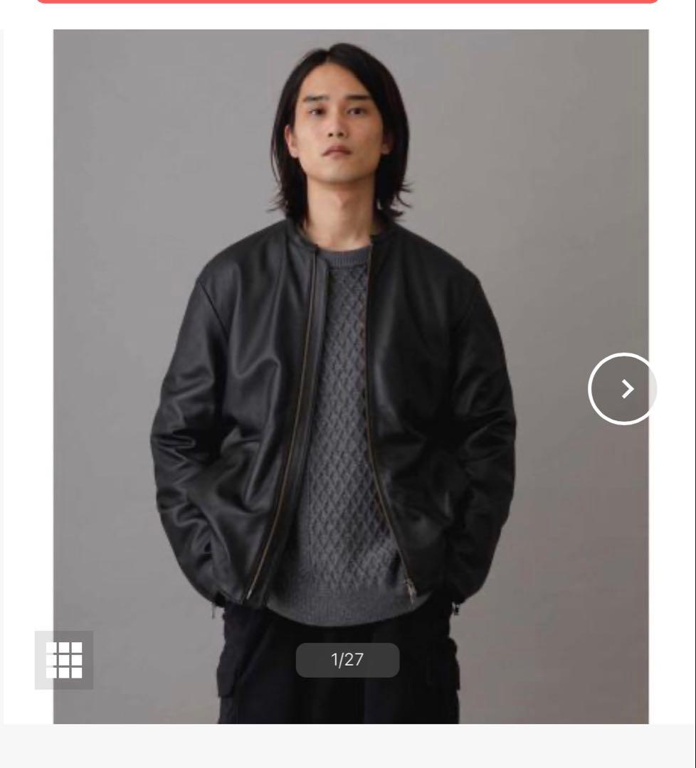 ✩アダムエロペ✩新品同様 シープレザー ノーカラー ライダースジャケット