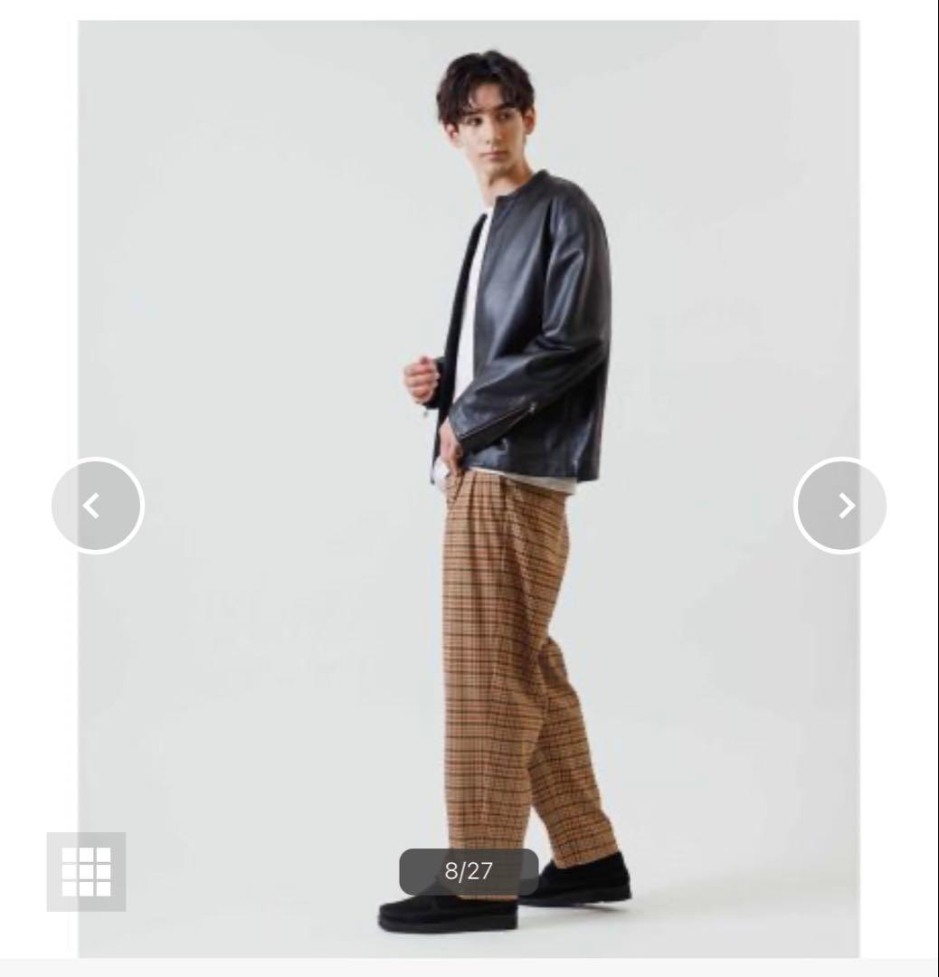 ✩アダムエロペ✩新品同様 シープレザー ノーカラー ライダースジャケット