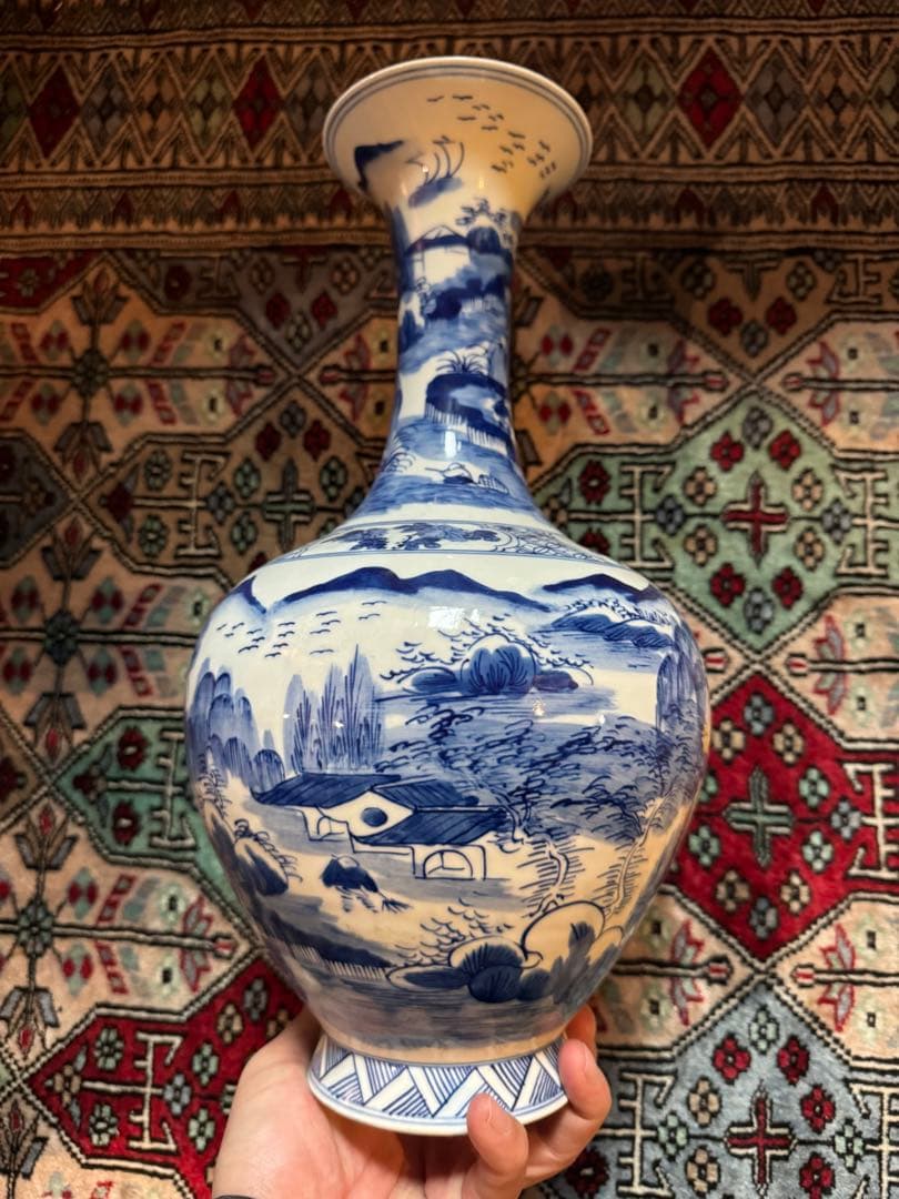 ‼️最後の値段‼️リサイクルFORT‼️大清康熙年製の染付花瓶‼️