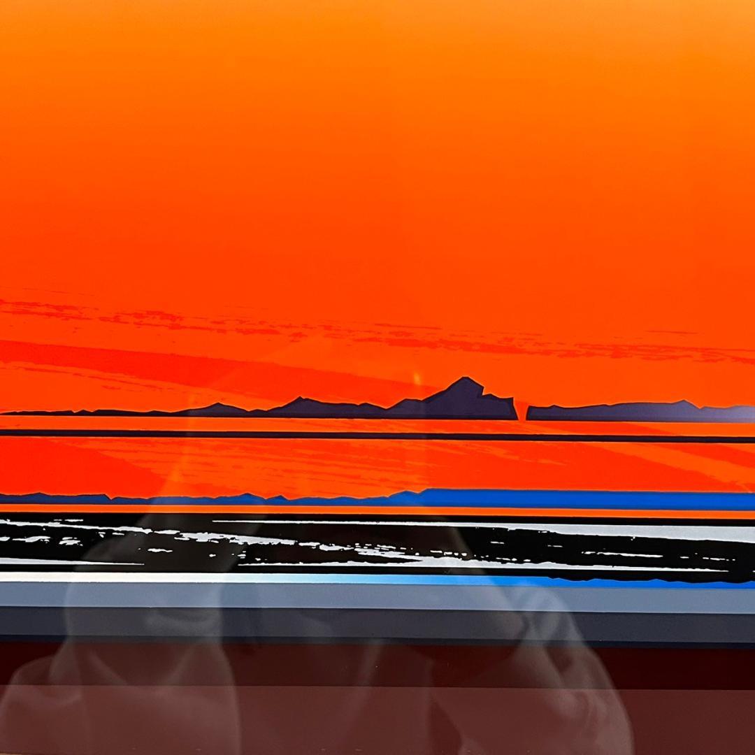 美品 沢田哲郎「Sun rise」シルクスクリーン 直筆サイン入り 額縁入り