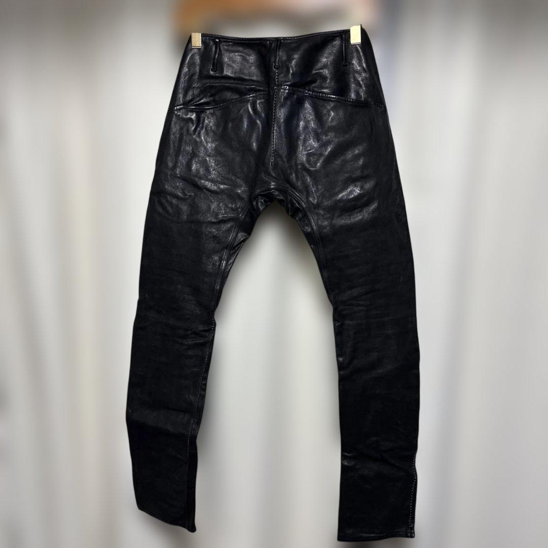 incarnationホースレザーサルエルパンツ　オーバーロックステッチ