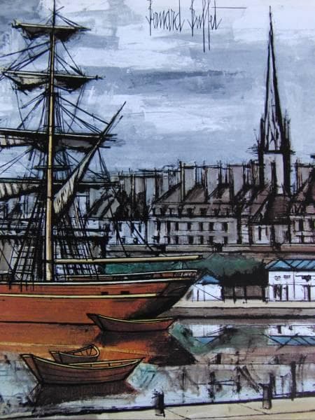 ベルナール・ビュッフェ「Saint Malo,le brick」希少画集の額装画