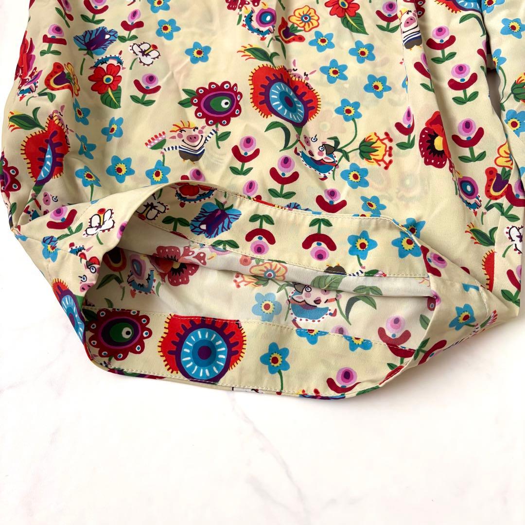 【洗える 極美品】アルベロベロ サルエルパンツ ぶたさん フラワー柄 近年