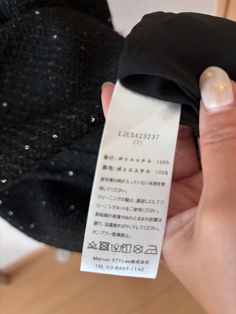 Leja 花柄レースカラースパンコールAラインワンピースドレス