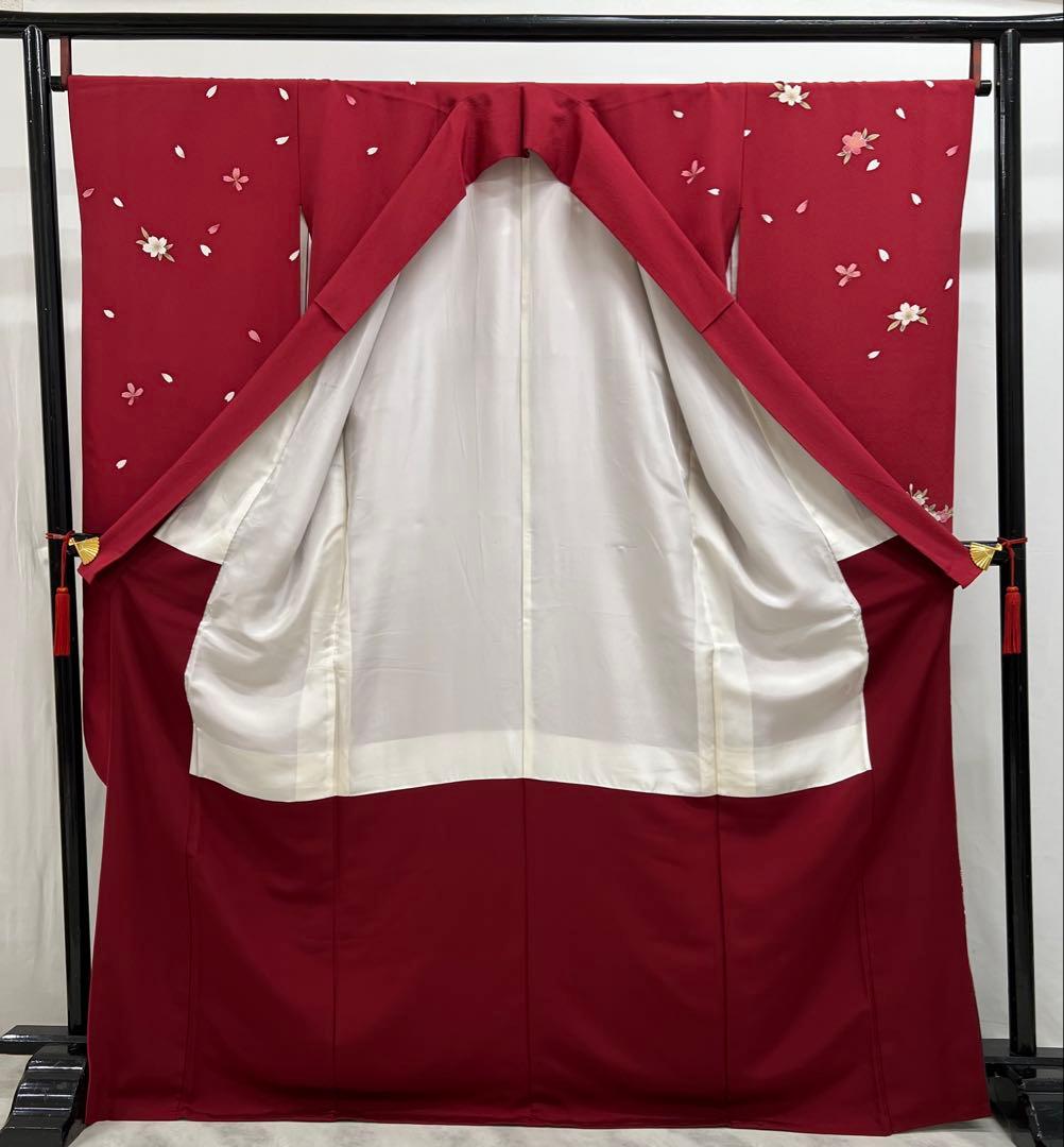 振り袖　フルセット　長襦袢付　赤　成人式　 金彩加工　650