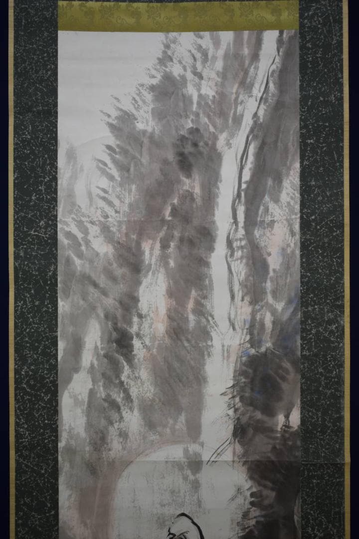 真作/泥谷文景/観上観音図/布袋屋掛軸HG-679