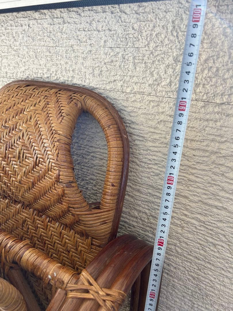 天然籐 ラタンチェア ３段リクライニングチェア リラックスチェア