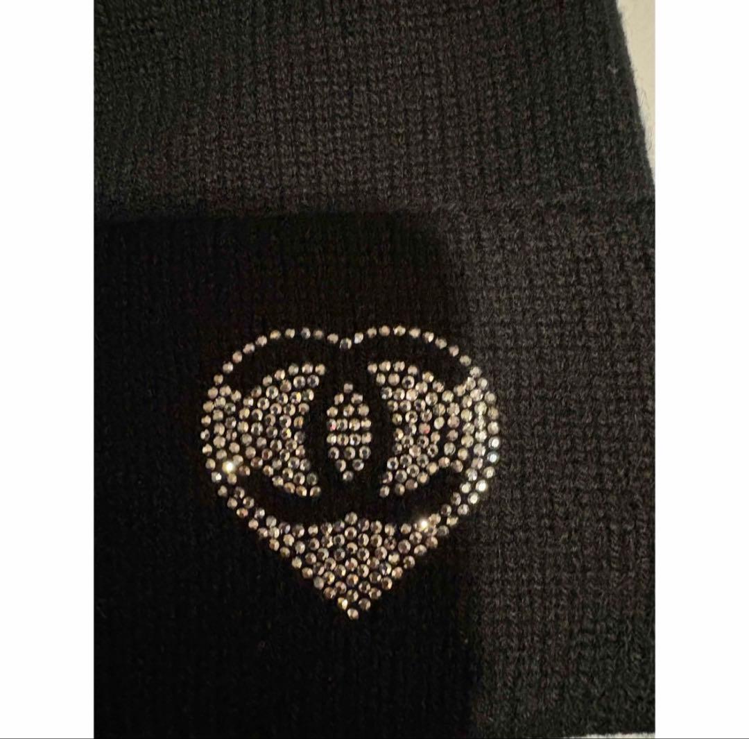エ*リ様 新品未使用　CHANEL シャネル ハート ビーニー カシミヤ 黒 ニ