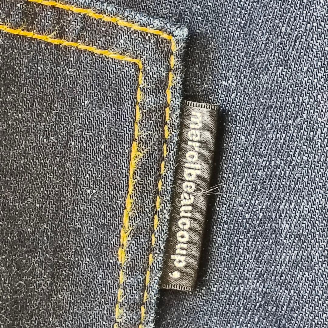 ♠【メルシーボークー】✨美品　サルエルデニム　ストレッチ　インディゴ/藍色　L