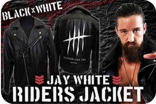 極美品　AEW 新日本プロレスジェイ・ホワイト　ダブルライダースジャケットXXL