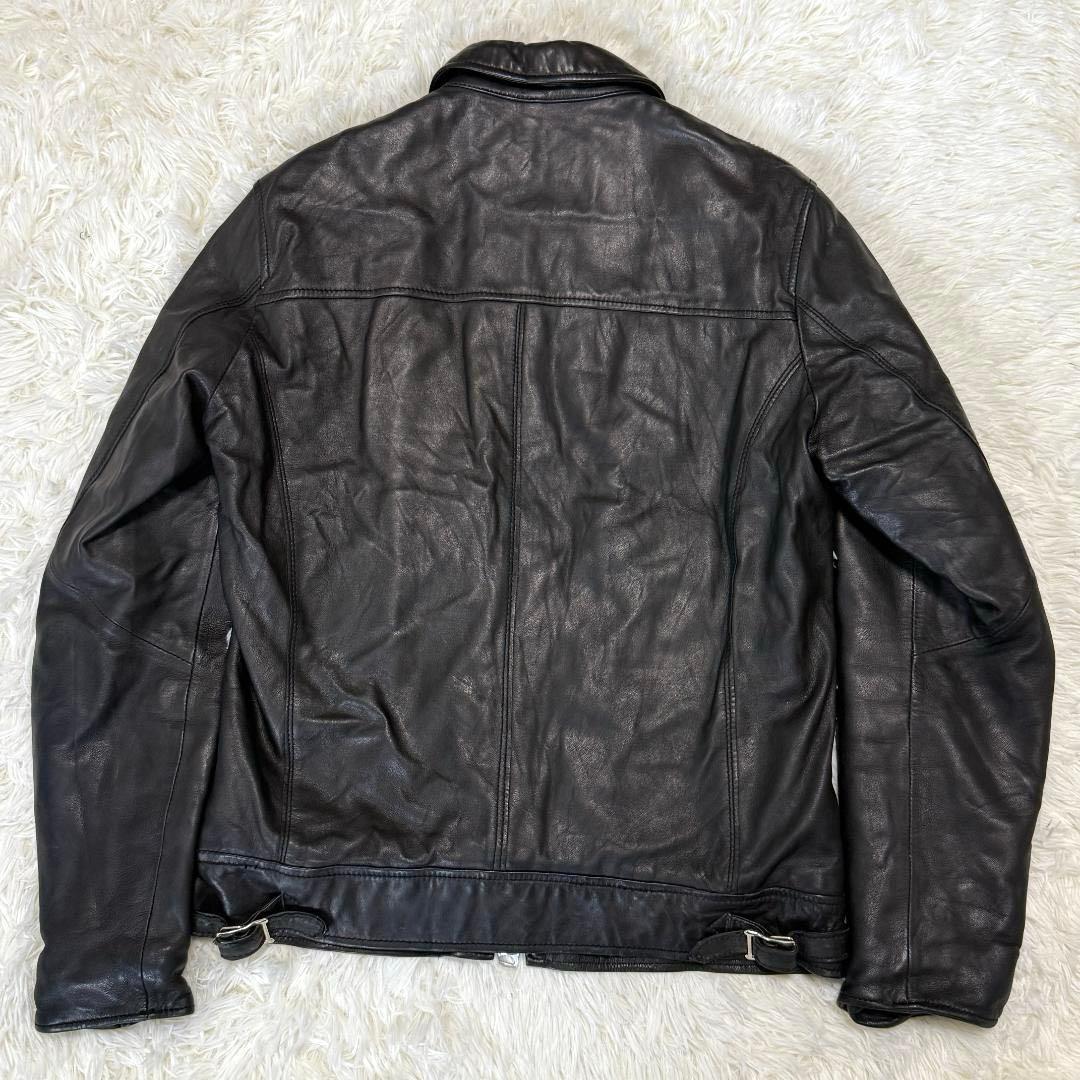 ナノユニバース 羊革ライダースジャケット シングル L キルティング 中綿