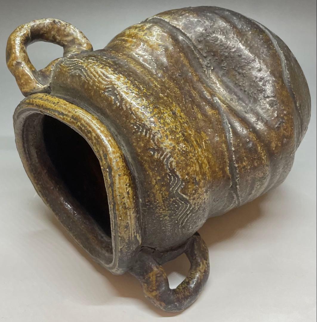 古備前　波状文　窯印　耳付水指　耳付花入　双耳水指　双耳花入　b6220