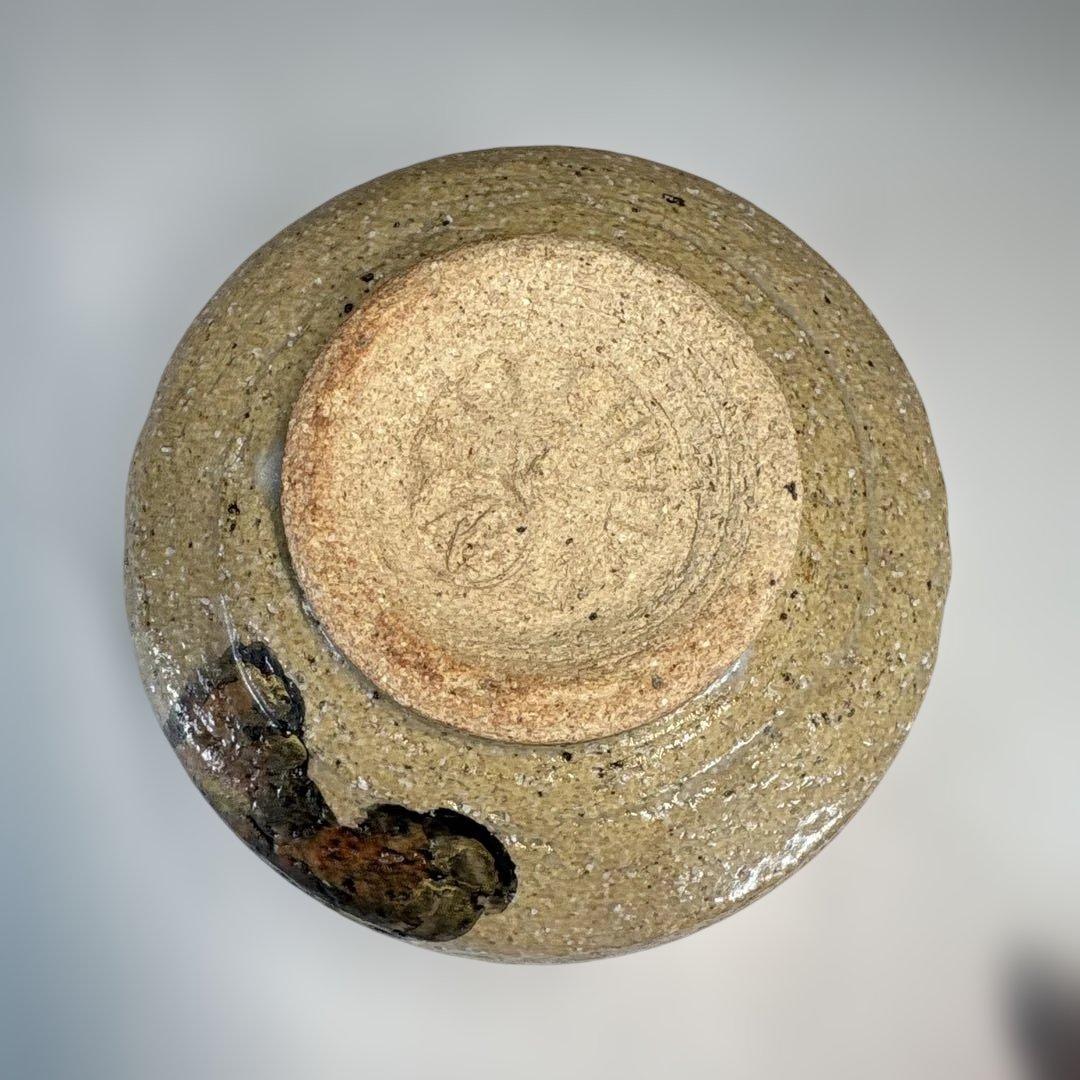 【新品】中村良二造　灰釉しまえなが絵筒茶碗（共箱）〈税込・送料込〉