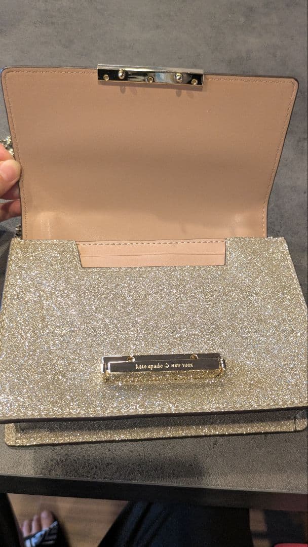 kate spade シルバー ラメ バッグ