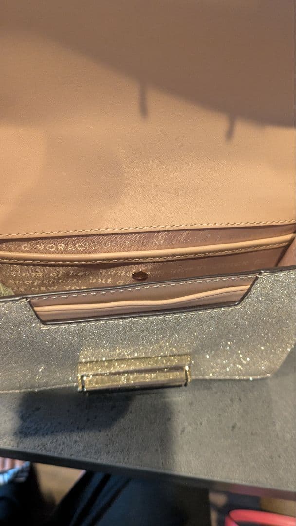 kate spade シルバー ラメ バッグ