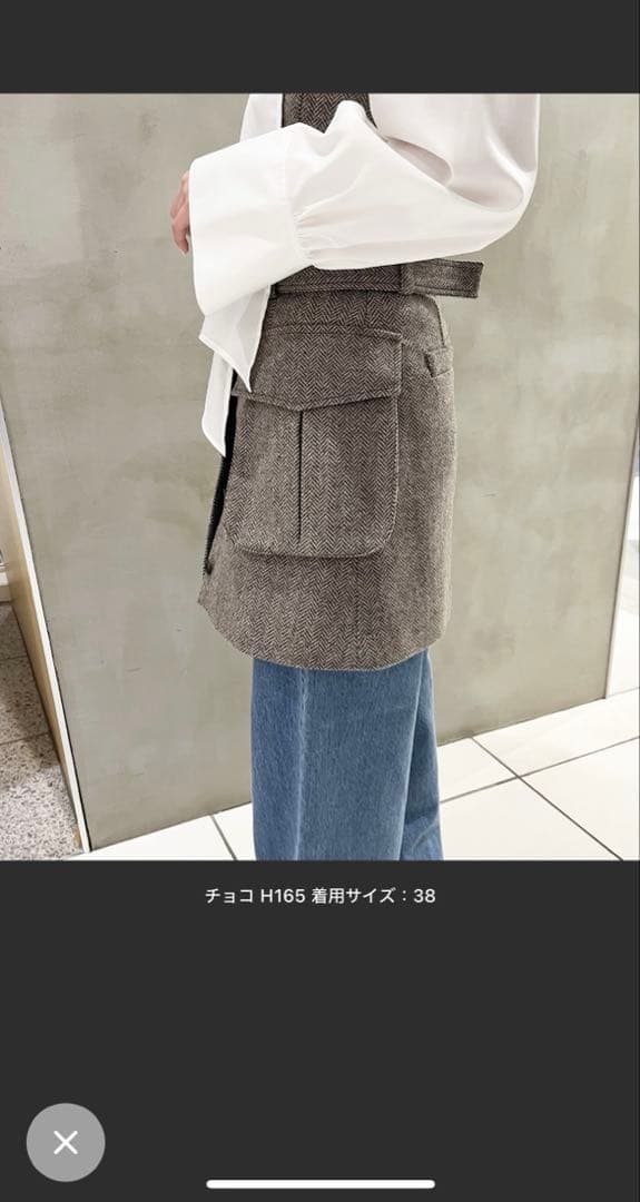 IENA LA BOUCLE ヘリンボーンミニスカート