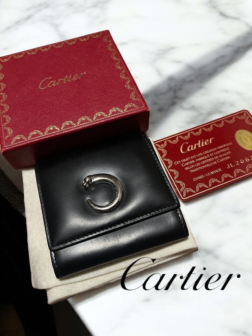 カルティエ・パンテール　パンサー・小銭入れ（ケース）ブラック・シルバー金具