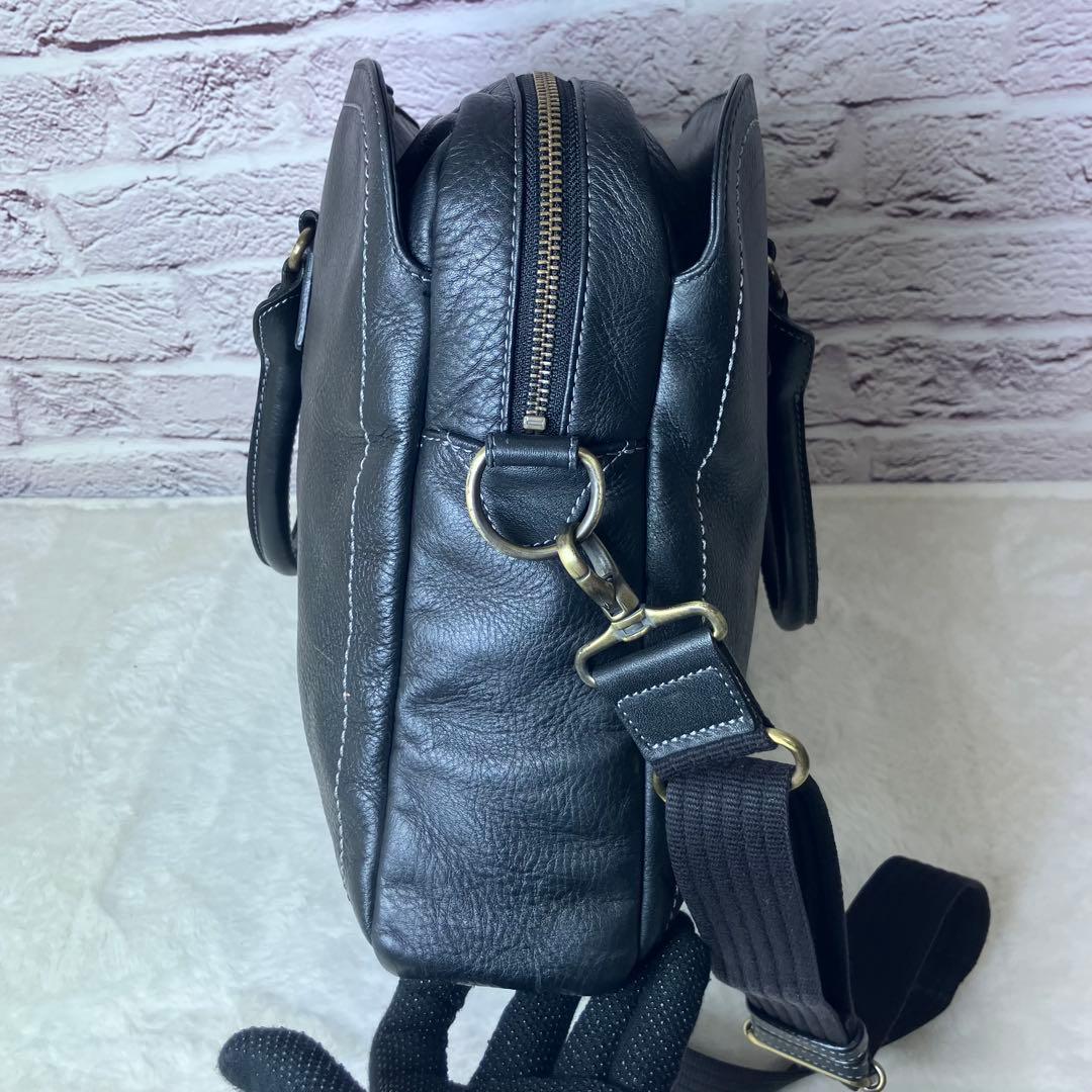美品✨土屋鞄 プロータ ３室 2way レザー ステッチ ビジネスバッグ 黒