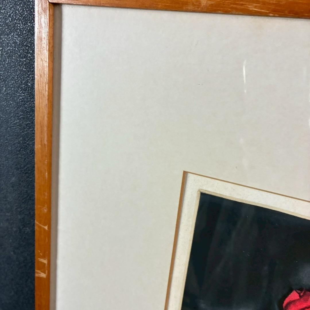 織田繁「薔薇」カラーメゾチント 1978年作 直筆サイン入 ギャラリーシール有