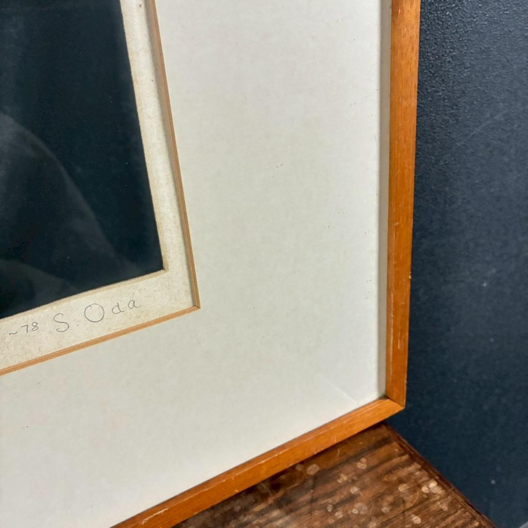 織田繁「薔薇」カラーメゾチント 1978年作 直筆サイン入 ギャラリーシール有