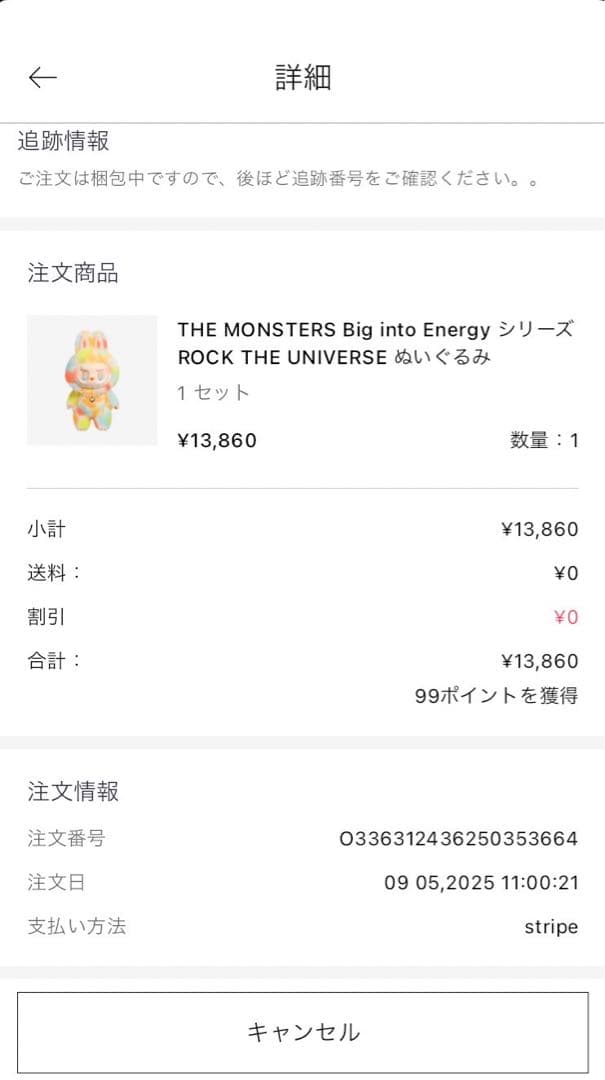 ラブブ big into energy ぬいぐるみ