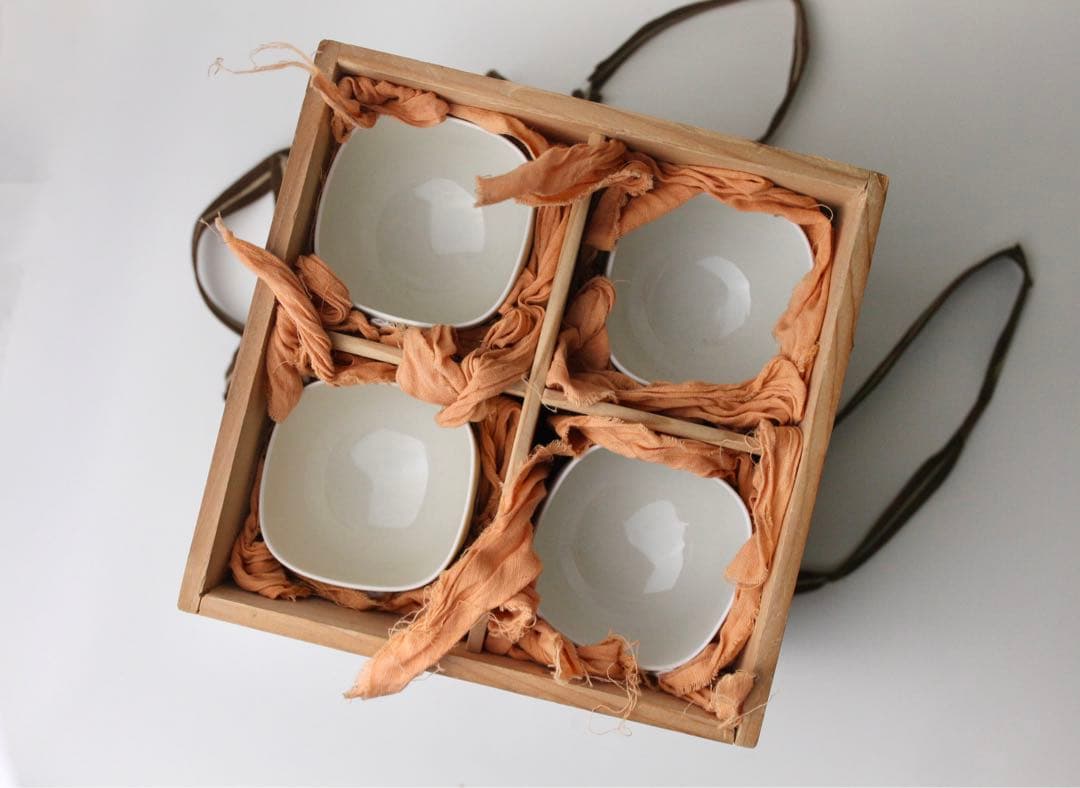 伊東陶山　七宝繋ぎ文　四方　猪口　ぐい呑　煎茶器　茶碗　茶器 10個