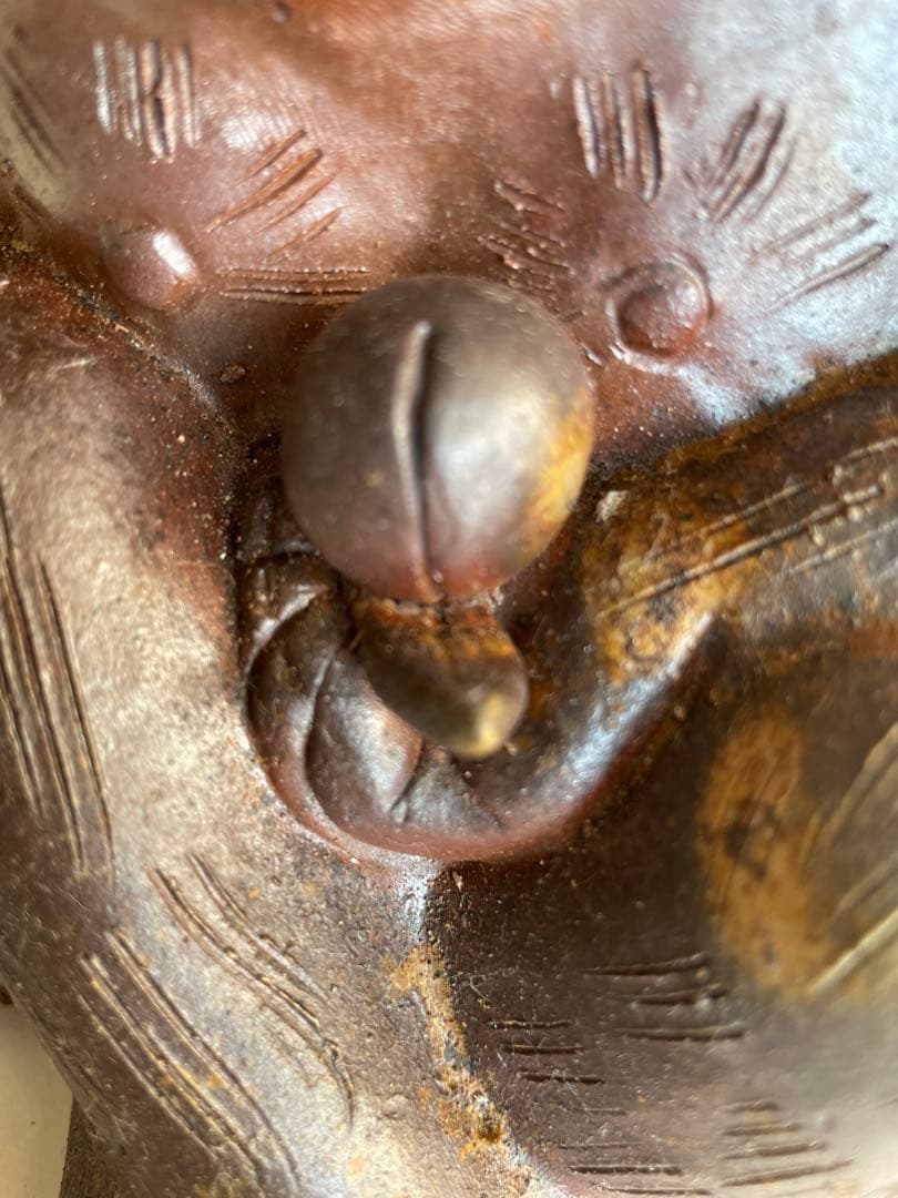 【知加選】古備前　備前焼　申　猿　細工物　飾り物　コレクション　アンティーク