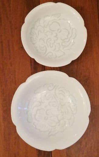 人間国宝　井上萬二の白磁深皿2枚組