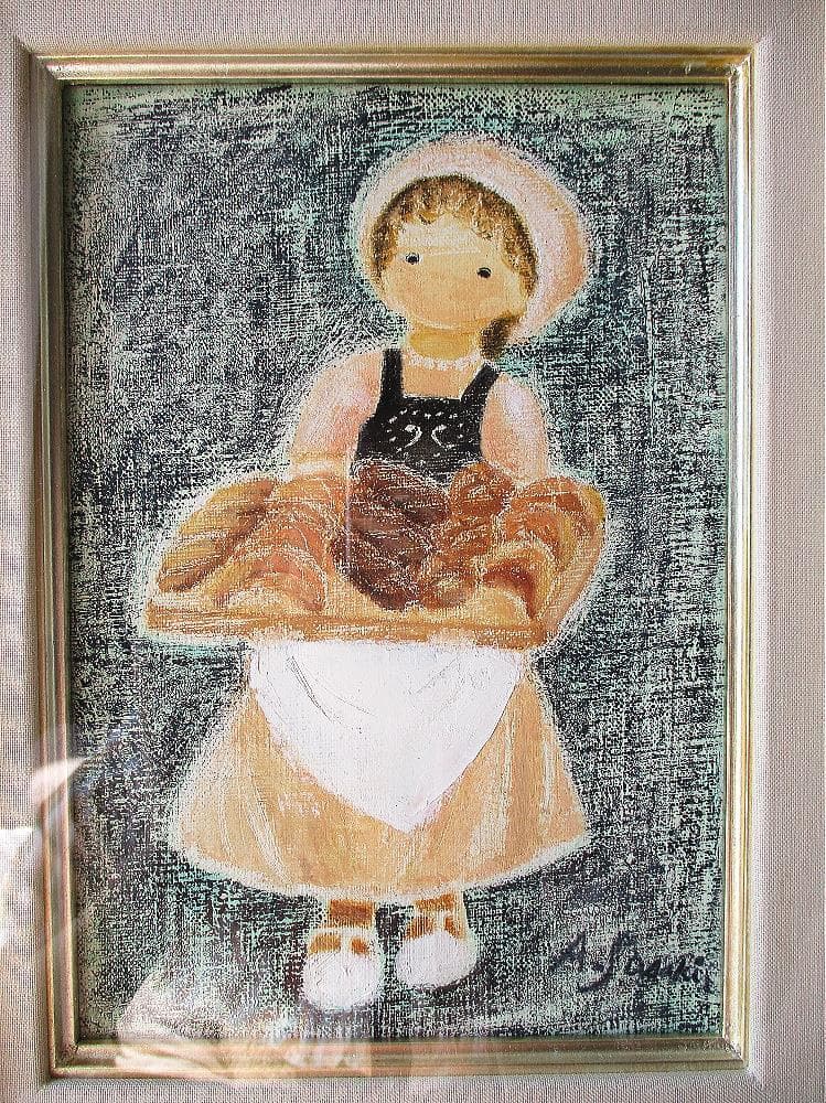佐々木麻こ 作 「 パン屋さん 」1996年 SM 油彩