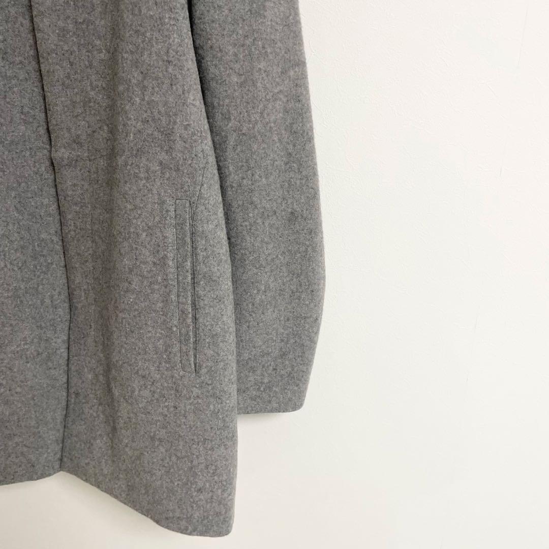 美品【Theory/セオリー】ウール スタンドカラーロングコート グレー 40