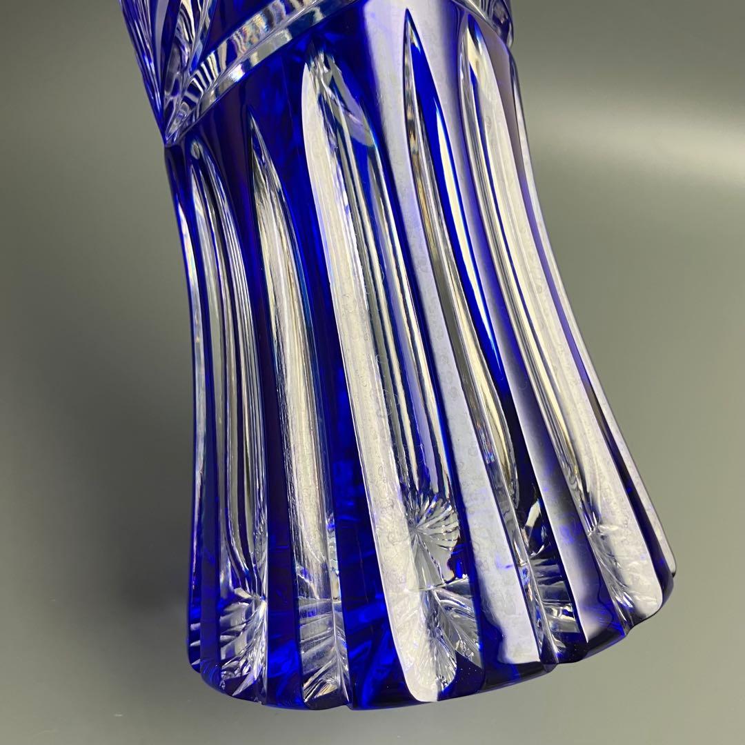 美品 ドレスデンクリスタル ガラス 花瓶 26cm フラワーベース ドイツ