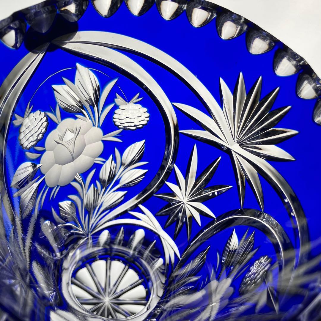 美品 ドレスデンクリスタル ガラス 花瓶 26cm フラワーベース ドイツ