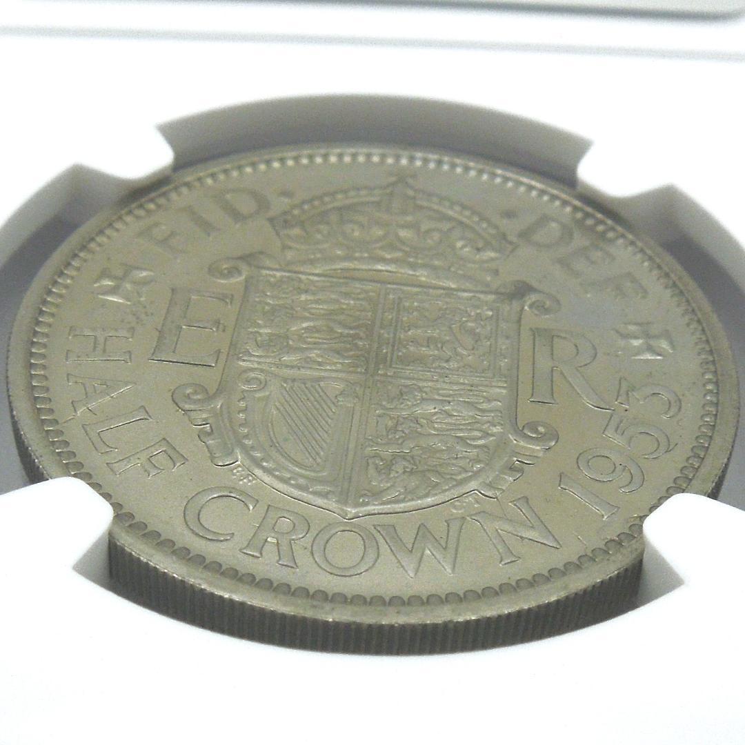 NGC PF65 UC 1953 英国 エリザベス2世 戴冠記念 ハーフクラウン