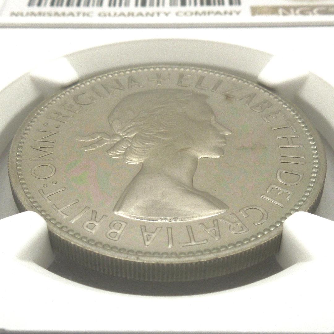 NGC PF65 UC 1953 英国 エリザベス2世 戴冠記念 ハーフクラウン