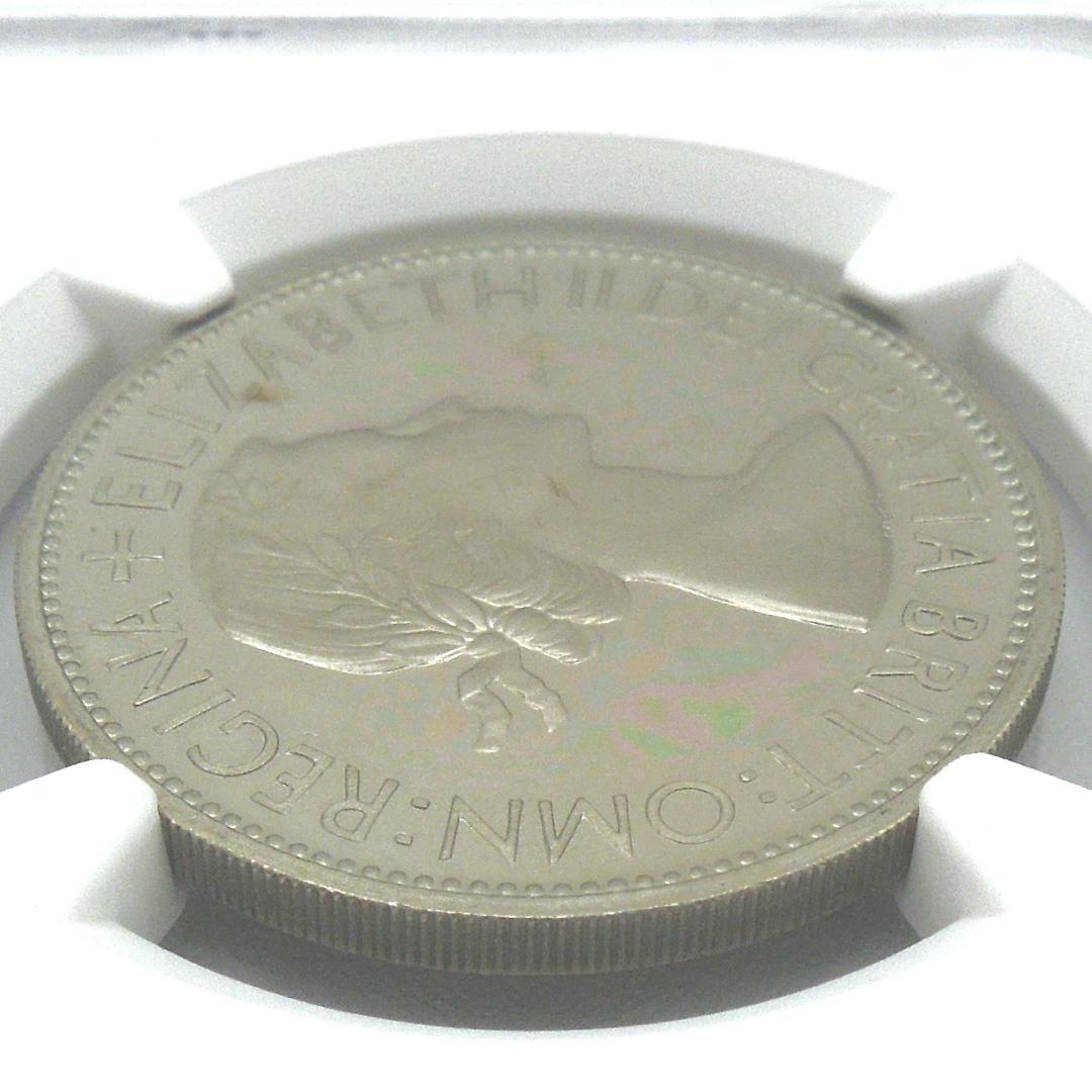 NGC PF65 UC 1953 英国 エリザベス2世 戴冠記念 ハーフクラウン