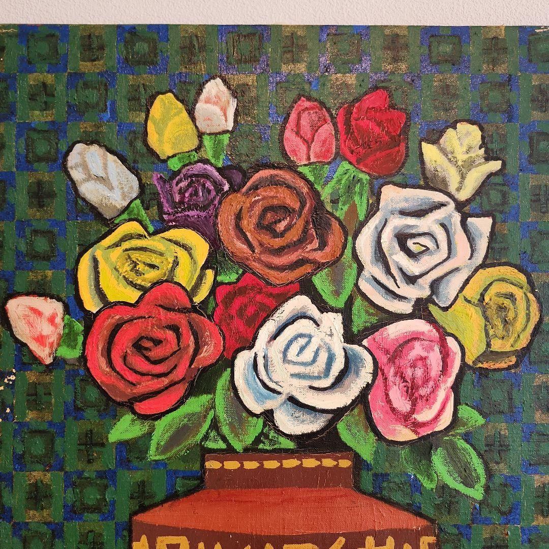 田渕眞兒　油絵　油彩　薔薇シリーズ　花　No.3-10