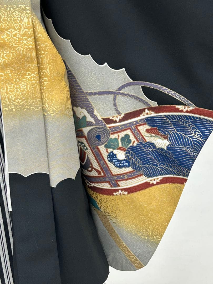 七五三3歳 羽織・羽織紐・着物・長襦袢・袴・帯・懐剣・ 肩上げ済み