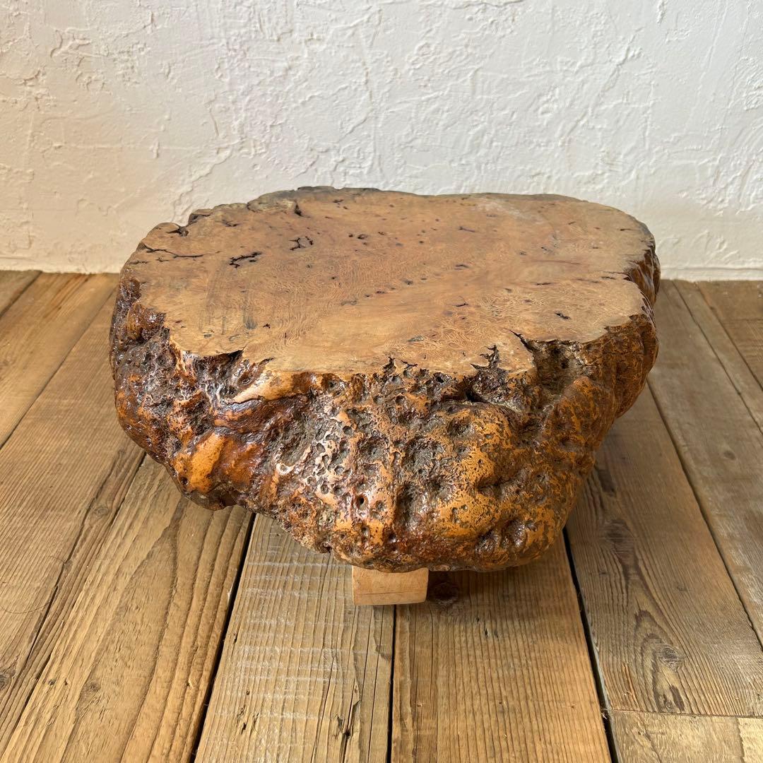 こぶ 無垢 一枚板 天然木 座卓 ローテーブル 鉢台