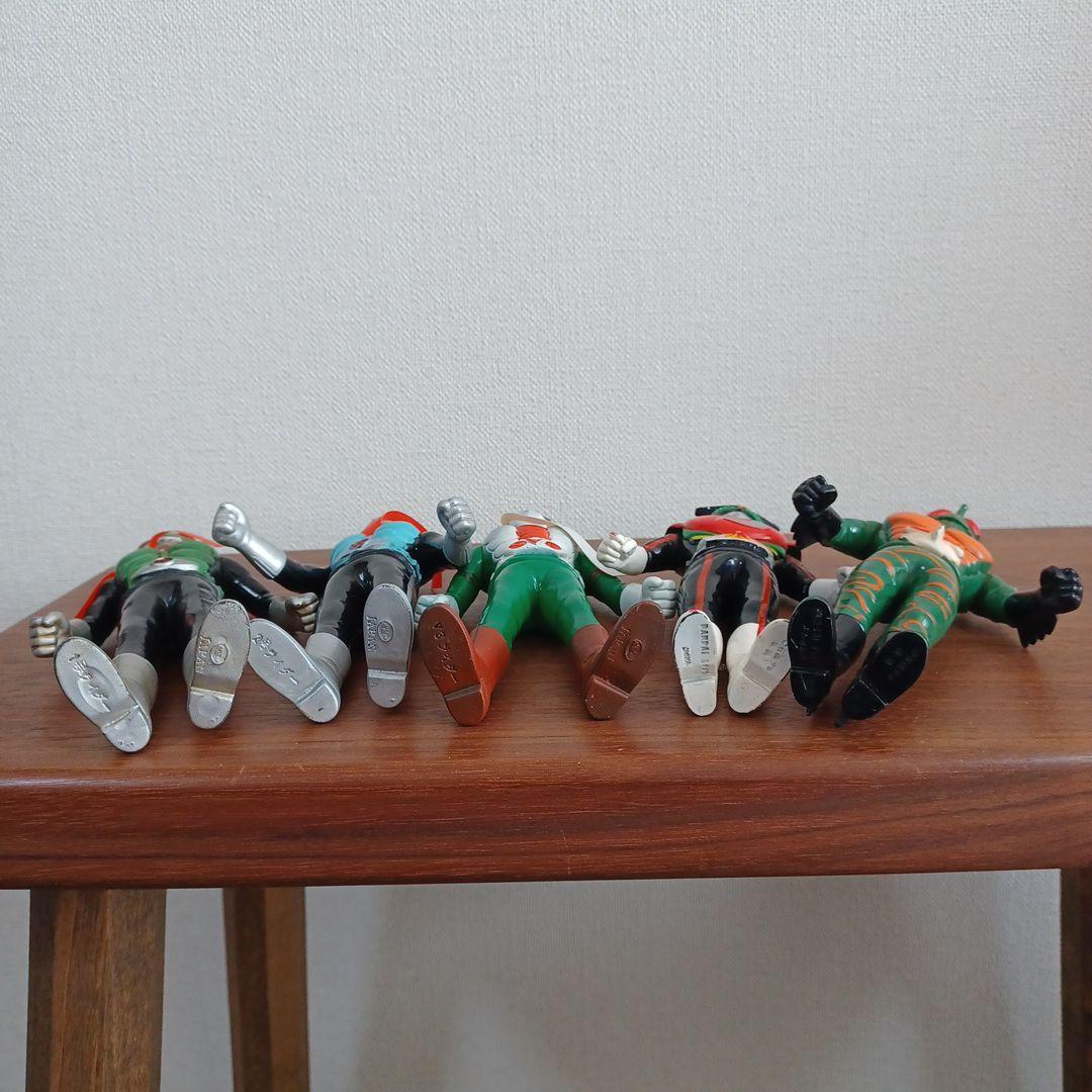 当時物　ポピー（バンダイ）製「仮面ライダー」希少ソフビフィギュア５体セット