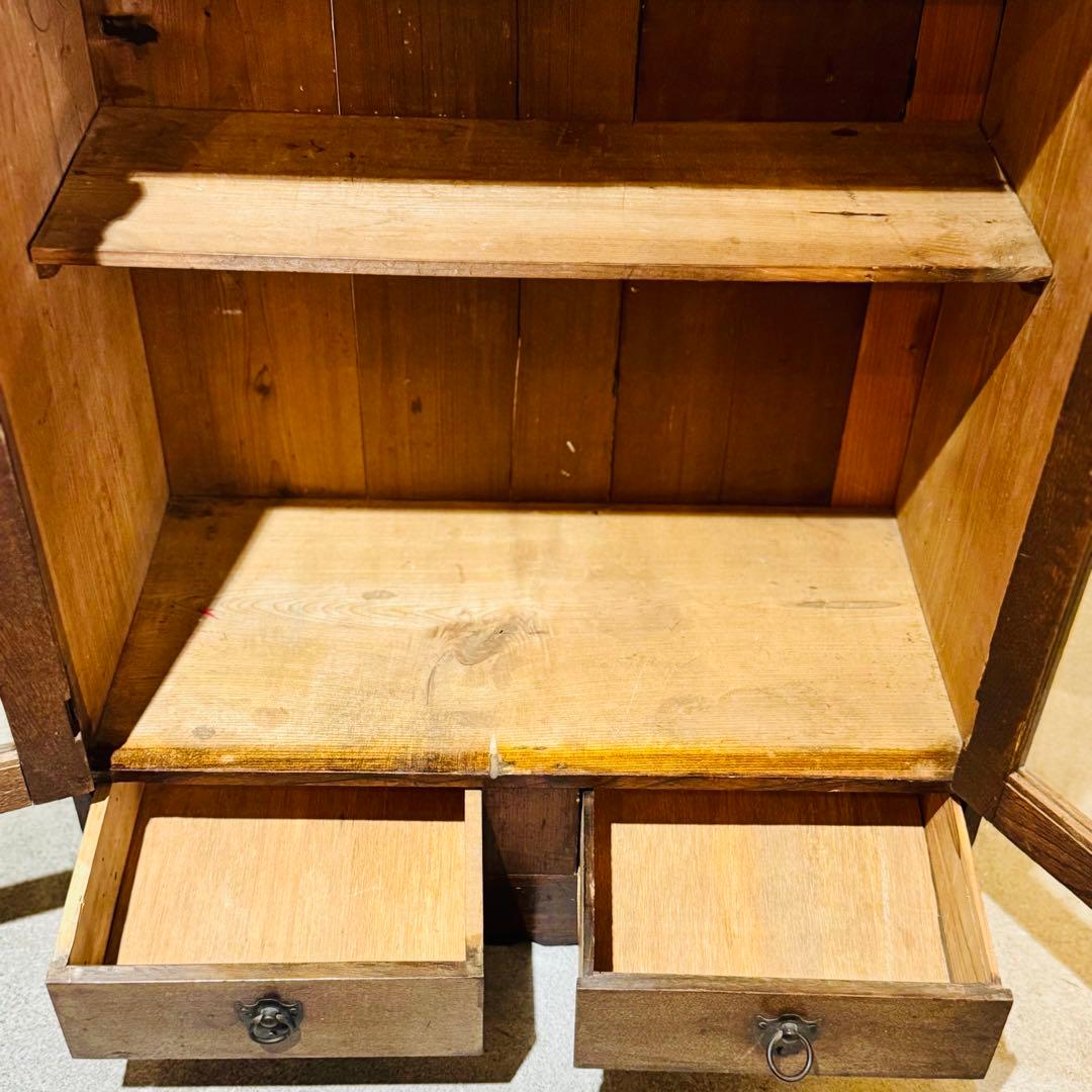 昭和前期 木製ガラスキャビネット hohoho