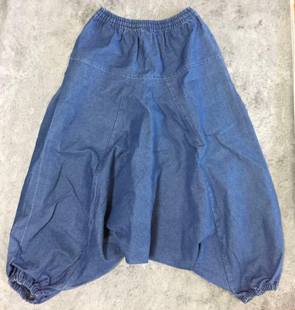 【美品】【特注一点物】デニムサルエルパンツ 古着ビンテージ韓国y2kグランジ