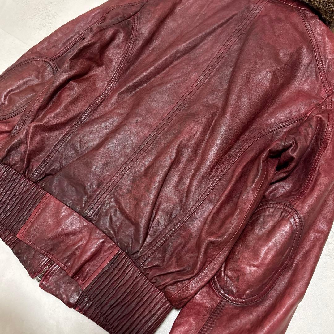 本日限定値下げ！US製 本革 リアルファー レザージャケット ギャル男 お兄系