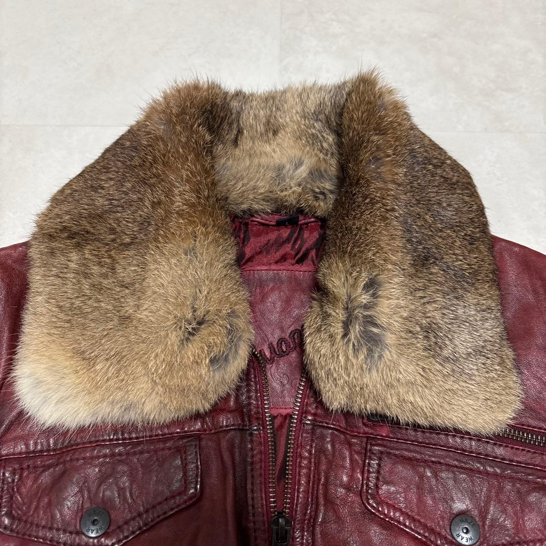 本日限定値下げ！US製 本革 リアルファー レザージャケット ギャル男 お兄系