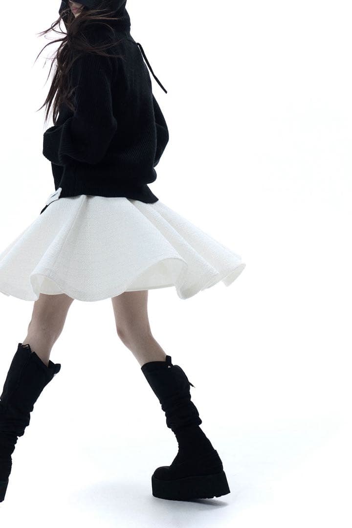 スカート theredthread S tweed flare skirt