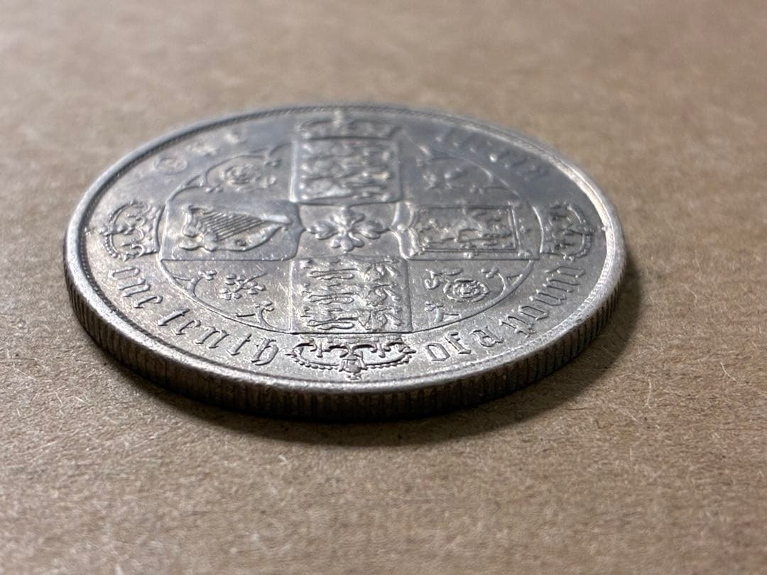 1871年 イギリス ビクトリア女王 ゴチック フローリン 銀貨