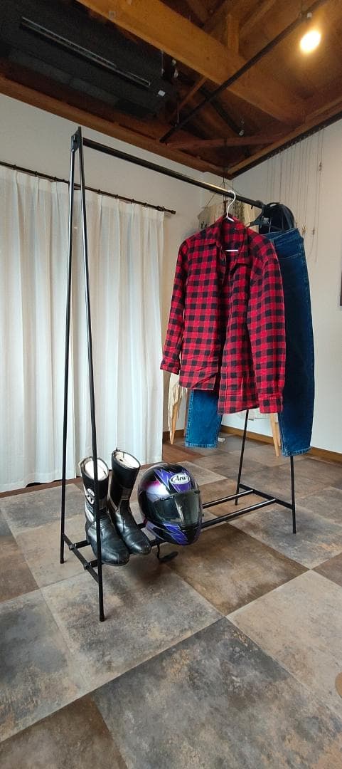 MOON　アイアン ハンガーラック 下段２本 店舗什器 スチール 展示