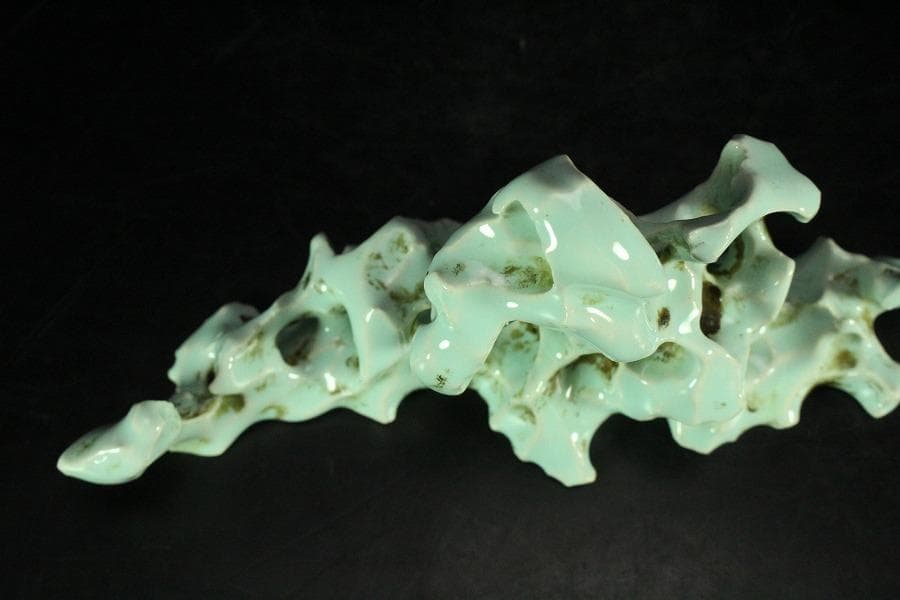 中国美術 豆青釉 太湖石 筆架(K-A724)