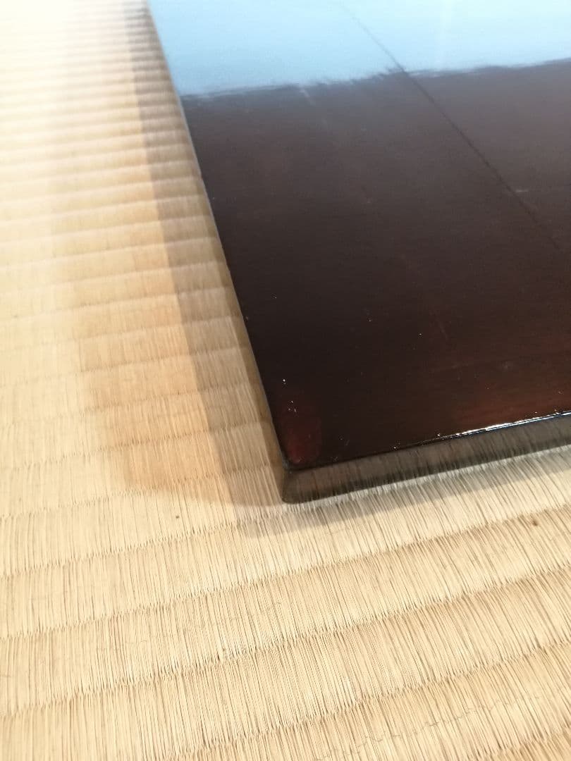 【茶道具】橋口宗榮造　黒掻合わせ塗長板　藪内流　長板82